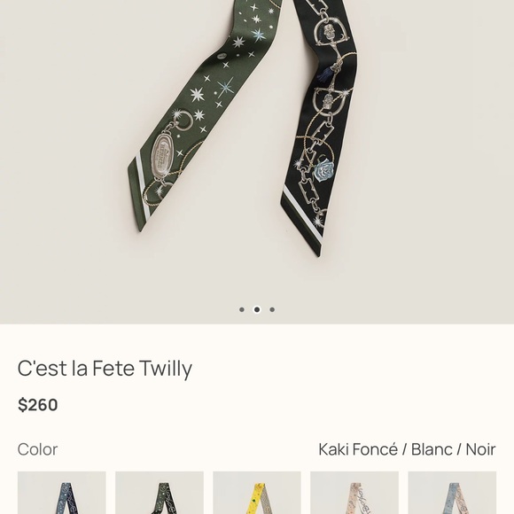 Hermes Twilly C'est la Fete scarf - Picture 5 of 5